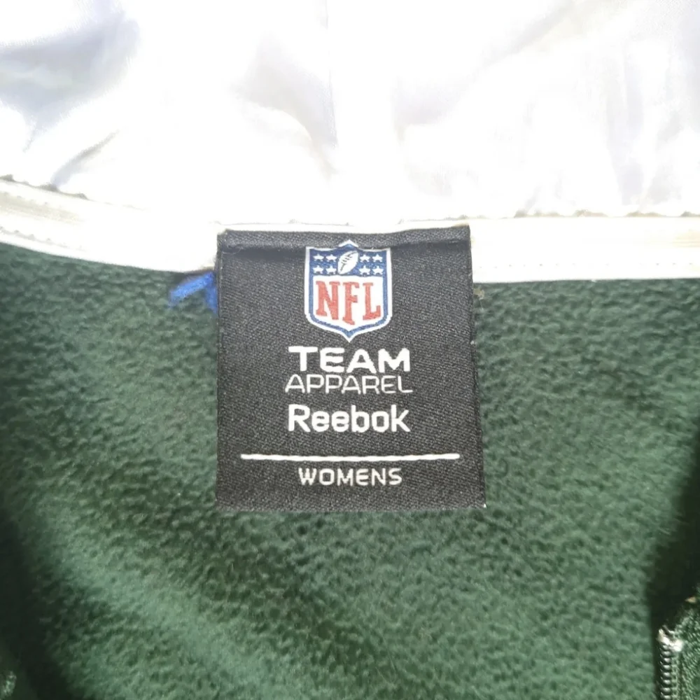Team Reebok NFL Greenbay Packers Women's Full Zip Fleece Green Medium Hoodied - Picture 4 of 7